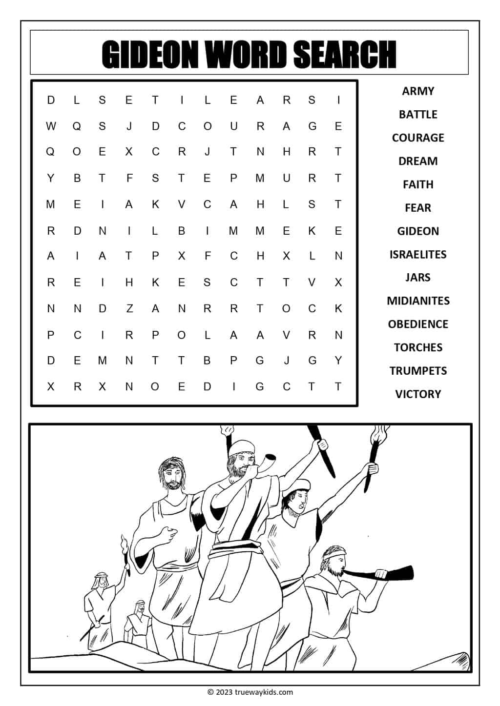 Gideon and the army of 300 bible lesson for teens trueway kids