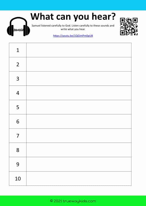Hannah and Samuel - listen and guess sounds worksheet for kids