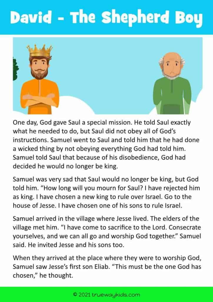 Samuel Anoints David - (5-10 year old Bible lesson pack) - Trueway Kids