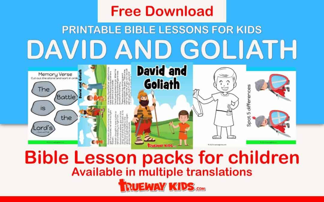 This free printable David and Goliath Preschool lesson is based on 1 Samuel 17:1-50. It includes activities, worksheets, games, coloring pages crafts and more. It teaches children that God can use them to do the impossible.