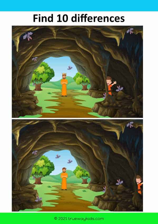 David's Wait to be King spot the difference worksheet