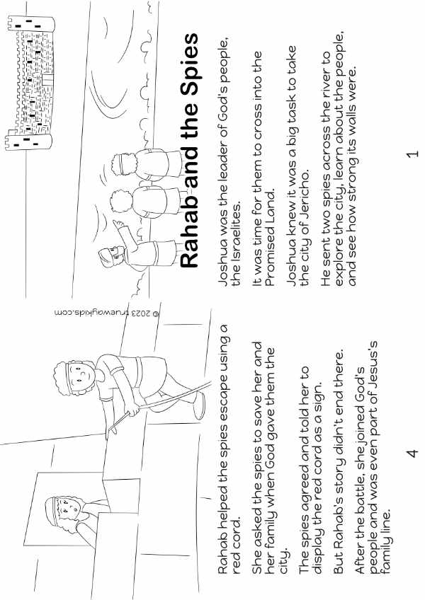 Rahab and the Spies - colour your own Bible story book for kids