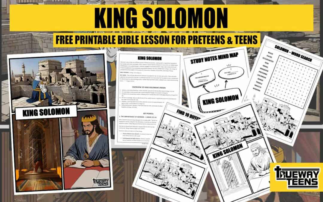 Teach your youth group about the life of King Solomon with this free printable Bible lesson from Trueway Teens! With worksheets, study notes, and games included, this lesson is perfect for teaching your teens about the wisdom and follies of King Solomon. Download it now and help your youth grow in their faith!