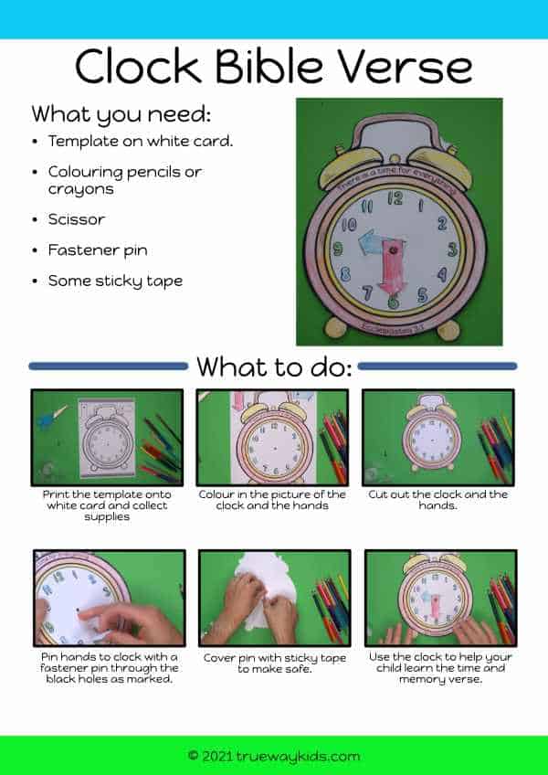 Ecclesiastes - Easy to make Clock 'time for everything' craft for kids