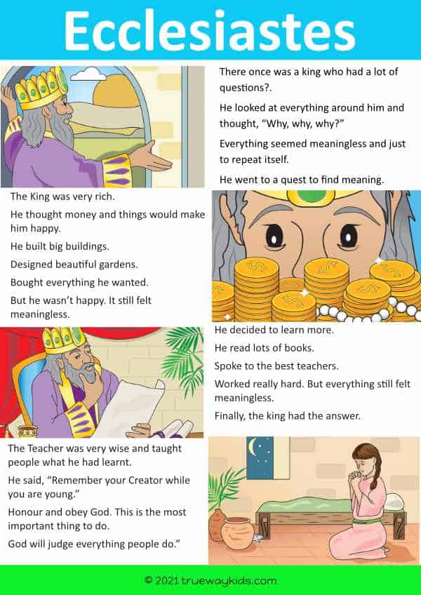 Ecclesiastes easy to read Bible story for kids