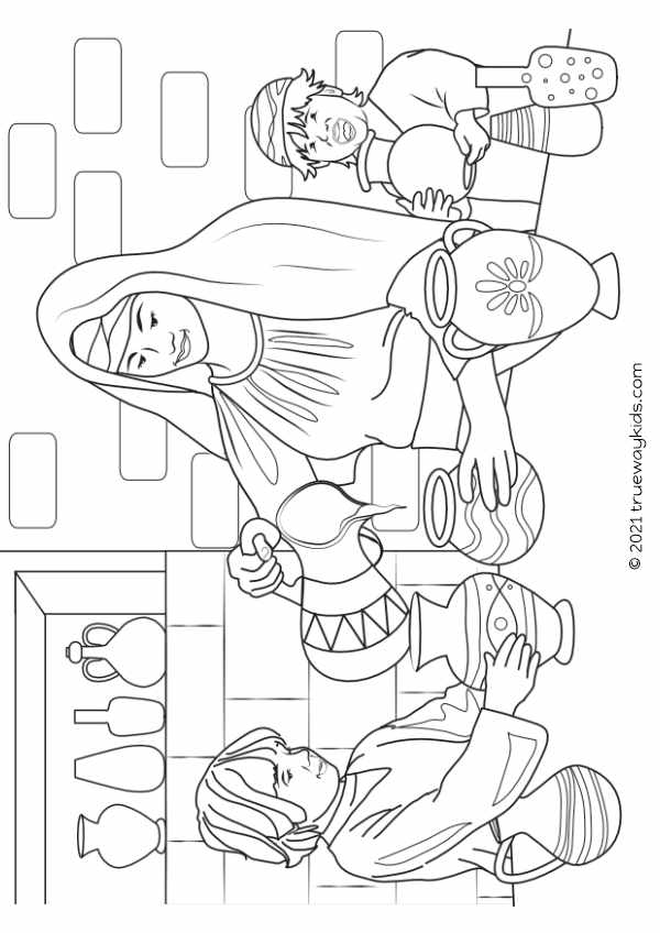 Elisha and the widows oil - coloring page for kids