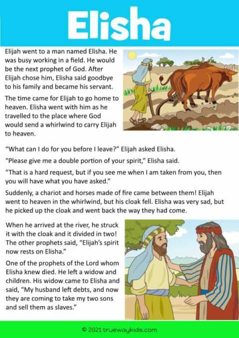 Elisha - (5 – 10 Year Old Lesson Bible Pack) - Trueway Kids