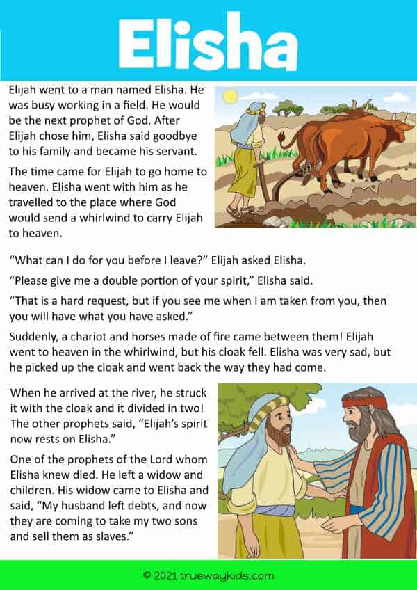 The life of Elisha - Easy to read Bible story for kids