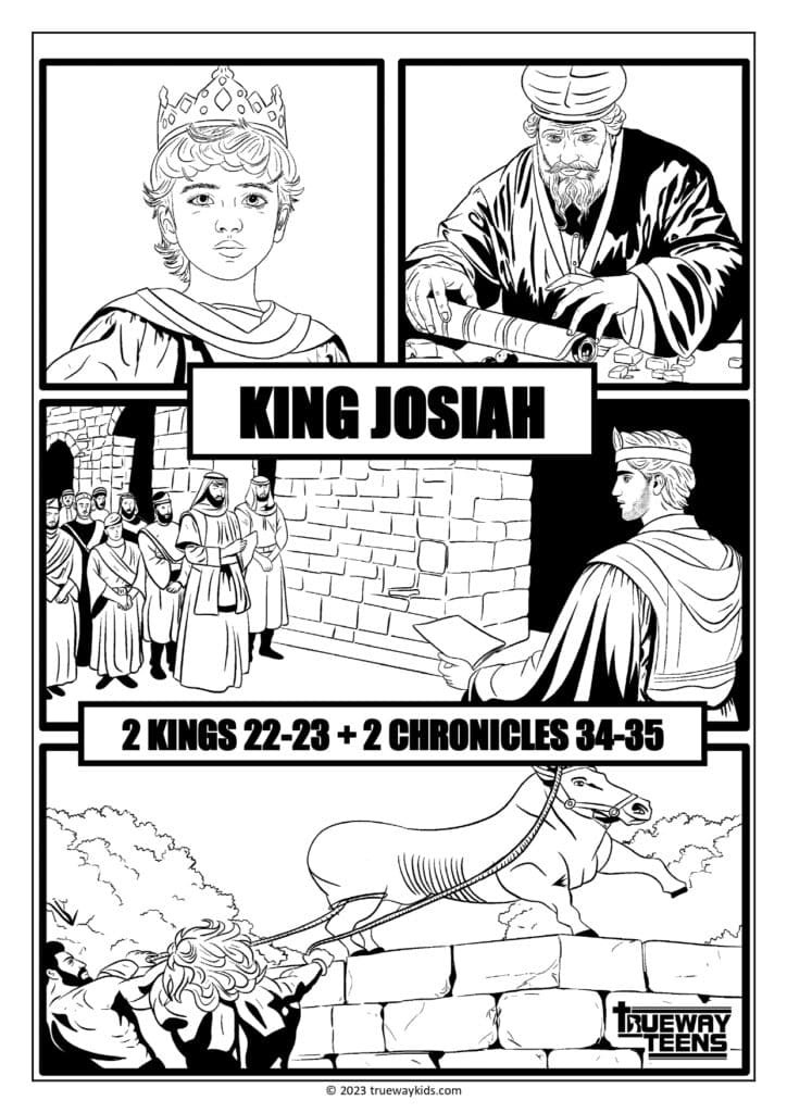 King Josiah coloring page for youth