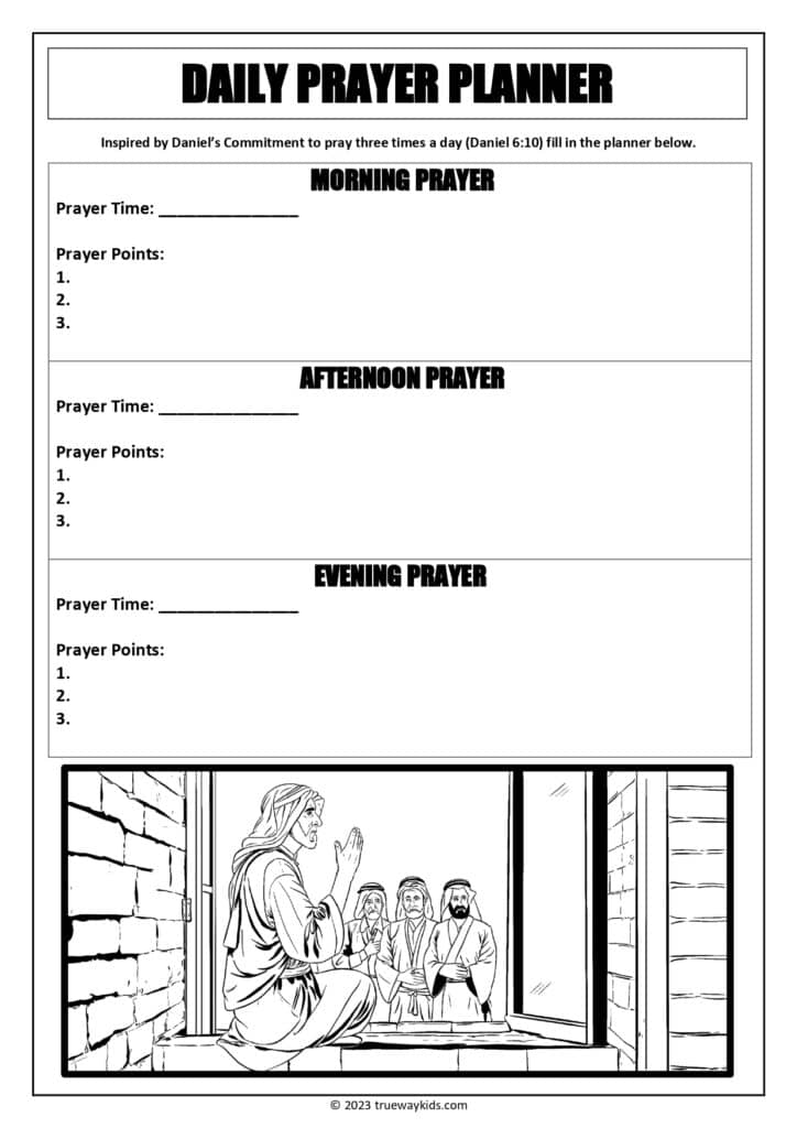 Daily prayer planner for youth - free printable