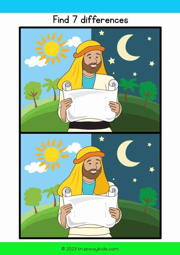 Psalm 1 - Spot the difference -  Bible worksheet for kids