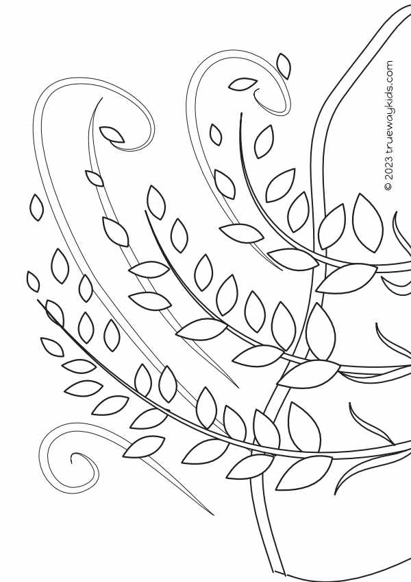 Psalm 1 -  chaff blowing in the wind - coloring page for kids