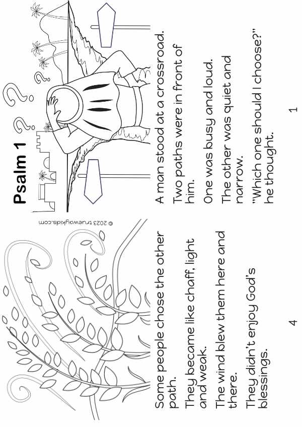 Psalm 1 - color your own story book for kids