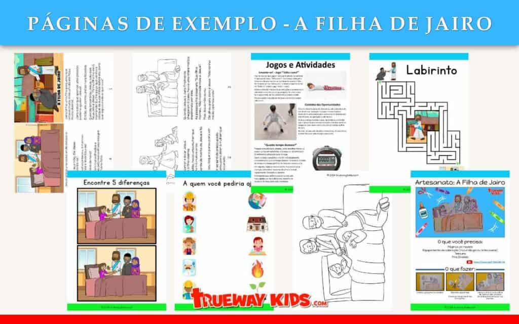 Explore nossa coleção abrangente de atividades gratuitas para impressão baseadas na história bíblica da filha de Jairo. Desde páginas de histórias envolventes e folhas para colorir vívidas até planilhas educacionais e trabalhos manuais criativos, nossos recursos são perfeitos para a escola dominical, o ensino em casa ou apenas para o aprendizado divertido em casa. Mergulhe nesta história milagrosa com seus filhos hoje