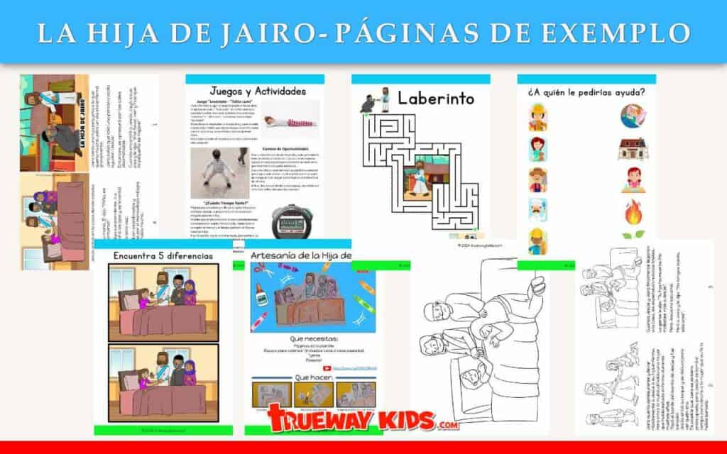 Explore nuestra colección completa de actividades imprimibles gratuitas basadas en la historia bíblica de la hija de Jairo. Desde atractivas páginas de historias y vívidas hojas para colorear hasta hojas de trabajo educativas y manualidades creativas, nuestros recursos son perfectos para la escuela dominical, la educación en el hogar o simplemente un aprendizaje divertido en casa. Sumérgete en esta milagrosa historia con tus hijos hoy