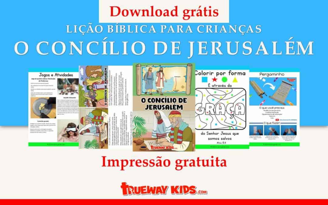 Baixe gratuitamente pacotes de lições bíblicas sobre o Concílio de Jerusalém de Atos 15, perfeitos para atividades infantis em casa ou na igreja. Inclui artesanato envolvente, jogos interativos e guias de ensino detalhados para ajudar as crianças a aprender sobre a fé e a graça de Deus. Obtenha seus pacotes de aulas grátis agora!
