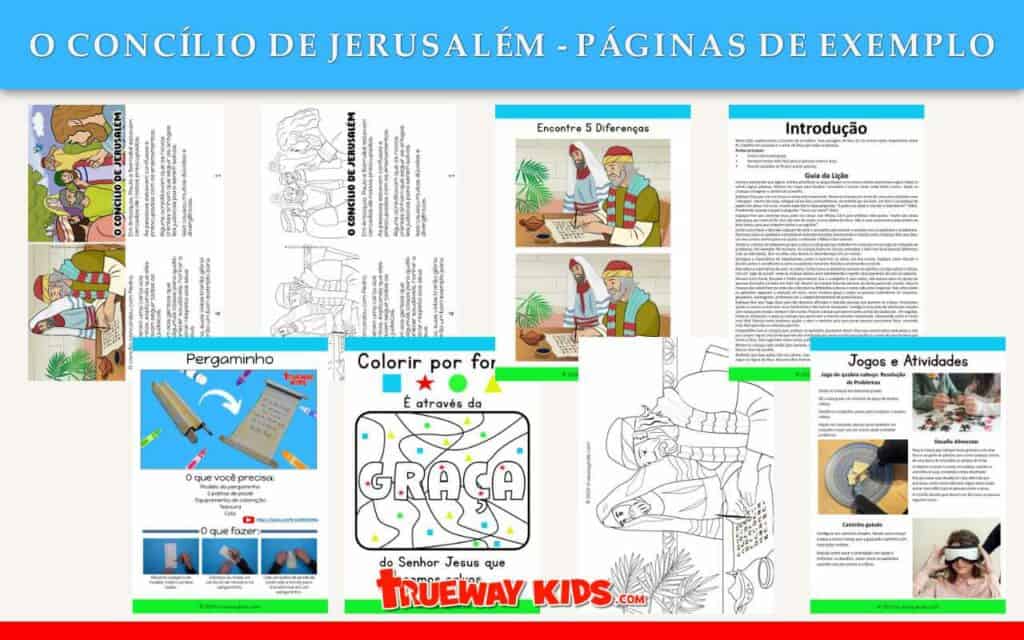Baixe gratuitamente pacotes de lições bíblicas sobre o Concílio de Jerusalém de Atos 15, perfeitos para atividades infantis em casa ou na igreja. Inclui artesanato envolvente, jogos interativos e guias de ensino detalhados para ajudar as crianças a aprender sobre a fé e a graça de Deus. Obtenha seus pacotes de aulas grátis agora!