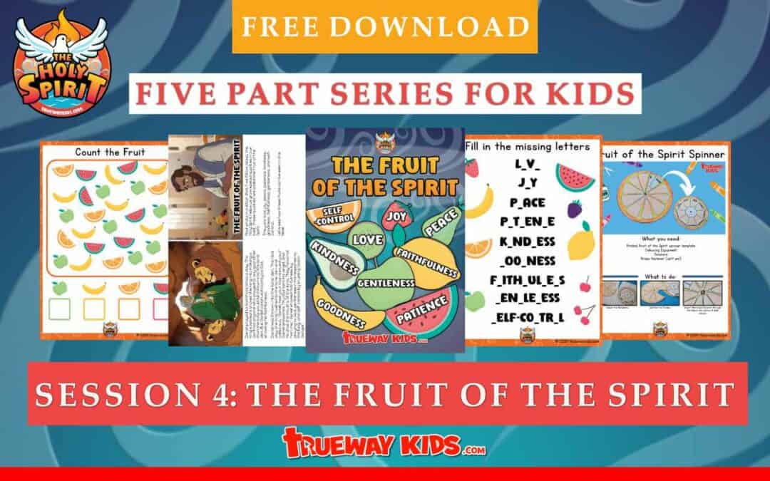 Explore the Fruit of the Spirit with our engaging 5-part Bible lesson series for kids! Download for free on Trueway Kids and teach children about love, joy, peace, patience, kindness, goodness, faithfulness, gentleness, and self-control through fun activities, stories, and games. Perfect for Sunday School and family devotionals. Download now and help kids grow in their spiritual journey with these interactive lessons!