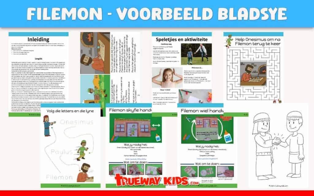 Philemon Bybelles vir kinders - Gratis drukbaar vir Sondagskool, kerk of huis. Bybelverhaalbladsye, werkkaarte, handwerk, speletjies, inkleur en meer.