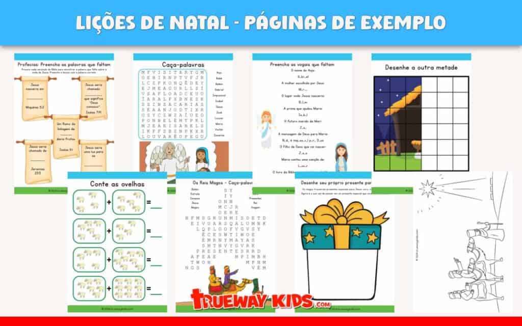 Exemplos de lições bíblicas de Natal | Planilhas e atividades gratuitas para crianças