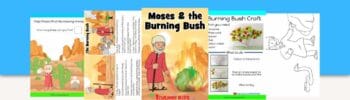 Moses and the burning Bush - free printable Bible lesson for kids/. worksheets, story, craft and more