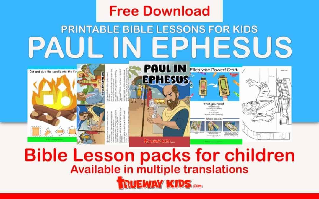 Explore our free, printable Bible lesson for children about Paul in Ephesus. Includes story pages, coloring sheets, crafts, and fun activities—available in multiple languages at Trueway Kids.