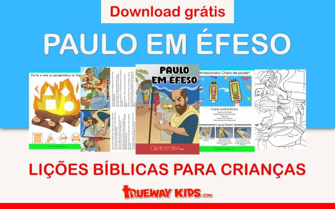 Explore nossa lição bíblica gratuita para imprimir para crianças sobre Paulo em Éfeso. Inclui páginas de histórias, desenhos para colorir, trabalhos manuais e atividades divertidas — disponíveis em vários idiomas na Trueway Kids.