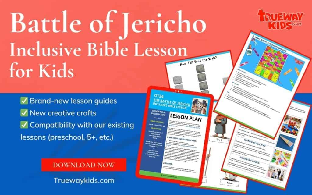 Download a free, hands-on Bible lesson for kids about the Battle of Jericho! Includes crafts, activities, and inclusive guides for preschool and older children. Perfect for Sunday schools, homeschool, and family devotion time.