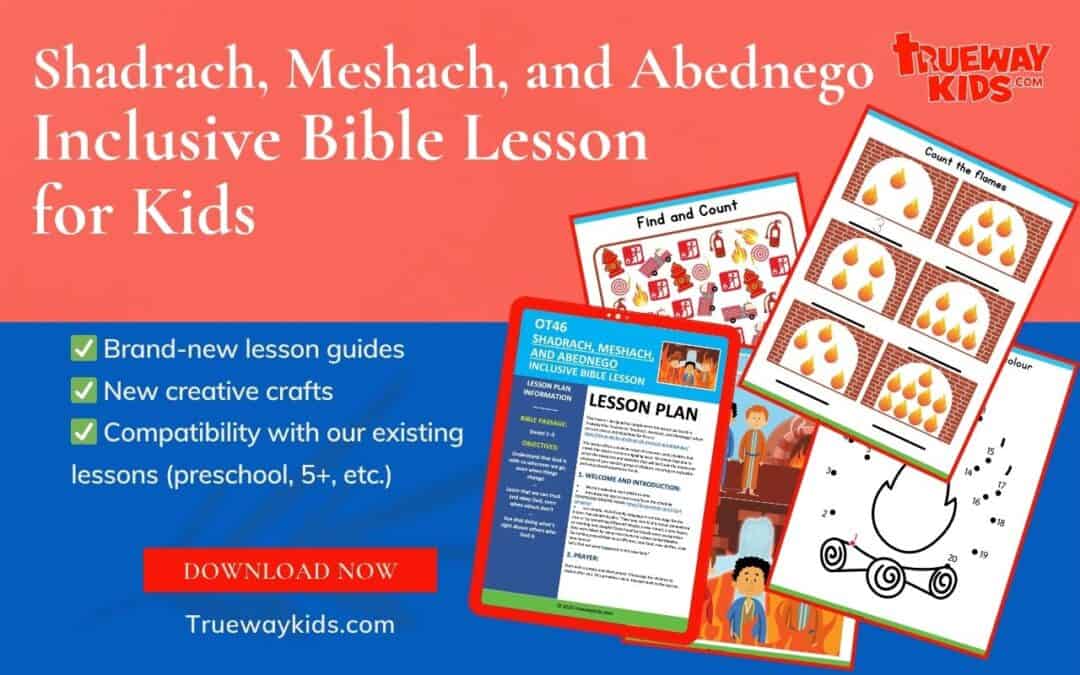 Help children learn that God is with us wherever we go—even when things change and doing the right thing is hard. This SEND-friendly lesson uses sensory activities, hands-on storytelling, visual supports, and adaptable learning tools to make the Bible story of Shadrach, Meshach, and Abednego accessible to every child. Perfect for Sunday school, homeschool, and children’s ministries.