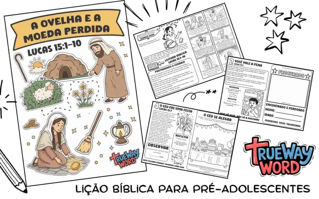 Lição bíblica gratuita para pré-adolescentes em Lucas 15:1–10. Ensine que Deus busca os perdidos, valoriza cada pessoa e se alegra quando voltamos para Ele. Ideal para escola dominical, homeschool e devocionais.
