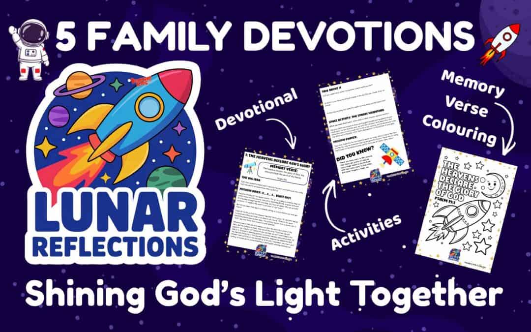 Make family devotions fun and meaningful with Lunar Reflections—a free 5-part, space-themed Bible study for kids. Includes activities, discussion questions, and memory verse coloring pages to help your family grow in faith together.
