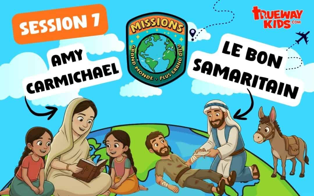Leçon missionnaire gratuite pour enfants sur Amy Carmichael et le Bon Samaritain. Comprend des vidéos, un livret illustré à imprimer, des activités, des bricolages, des fiches d’exercices et toutes les ressources nécessaires pour l’école du dimanche et l’école à la maison.