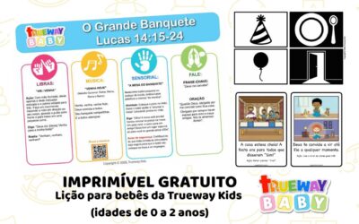 O Grande Banquete – Lição Bíblica para Bebês (Lucas 14:15–24) | Gratuita para Imprimir para Idades 0–2