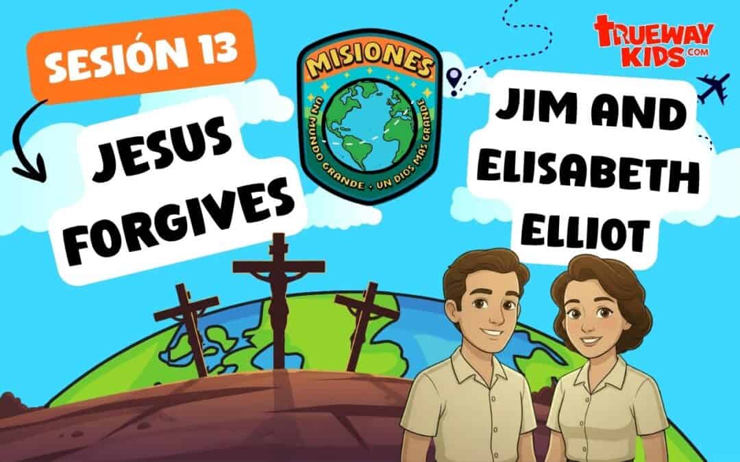 Lección misionera infantil sobre el perdón de Jesús y Jim y Elisabeth Elliot, con historias, videos, juegos, manualidades y actividades.